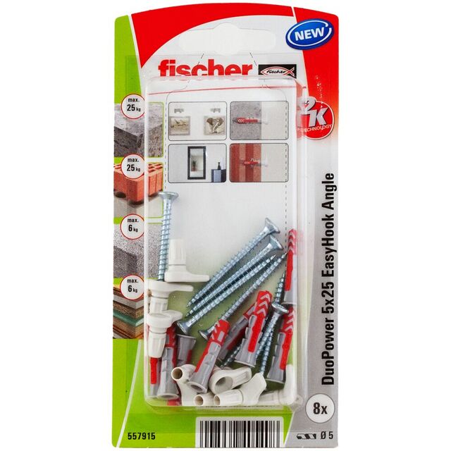 UNIVERSALPLUGG DUOPOWER EASYHOOK VINKELADAP SKRUV 5X25 | Beijerbygg Byggmaterial