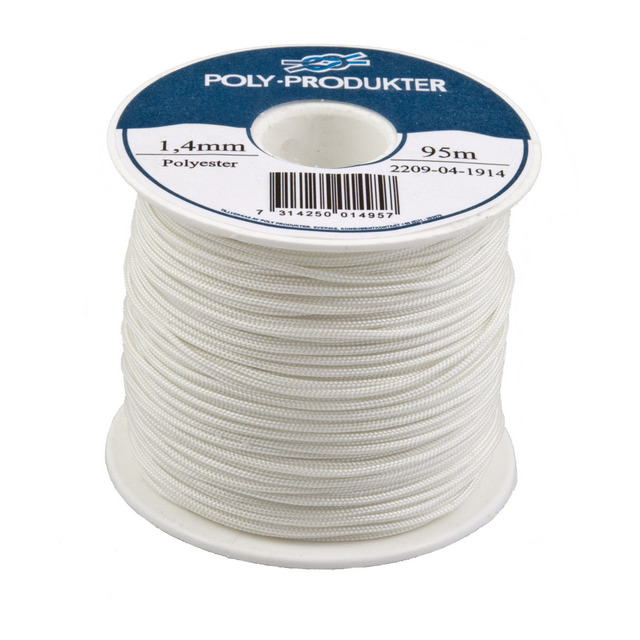 POLYESTERSILKELINA POLY FLÄTAD VIT 1,4MMX95M | Beijerbygg Byggmaterial