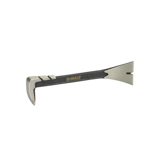 Svart och metallisk spikutdragare med DEWALT-logga på handtaget.