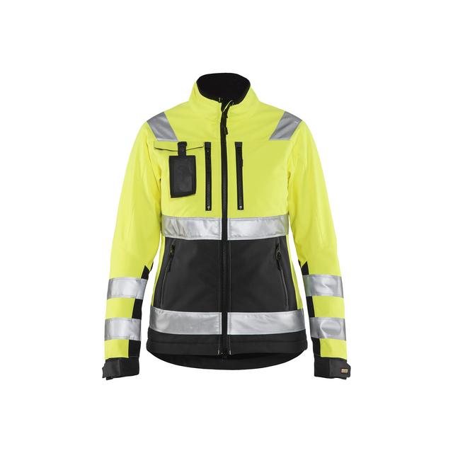 VARSELJACKA 4902 2517 SOFTSHELL DAM VGUL/SVART L