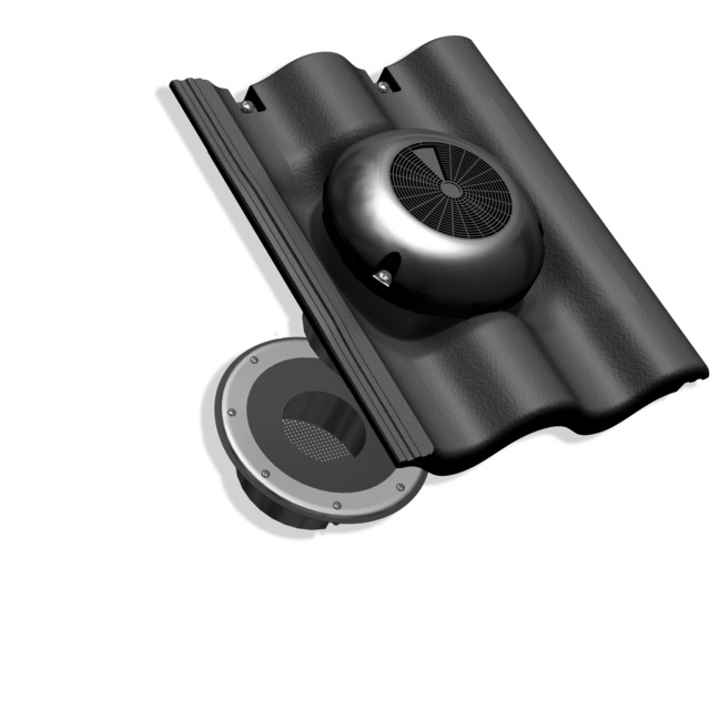 VENTILATIONSHUV LOFT-LUFT 2-KUPIG SVART | Beijerbygg Byggmaterial