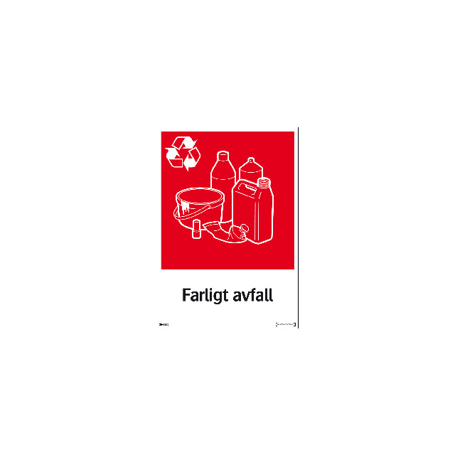 SKYLT 366815 DEKAL FARLIGT AVFALL 148X210MM | Beijerbygg Byggmaterial