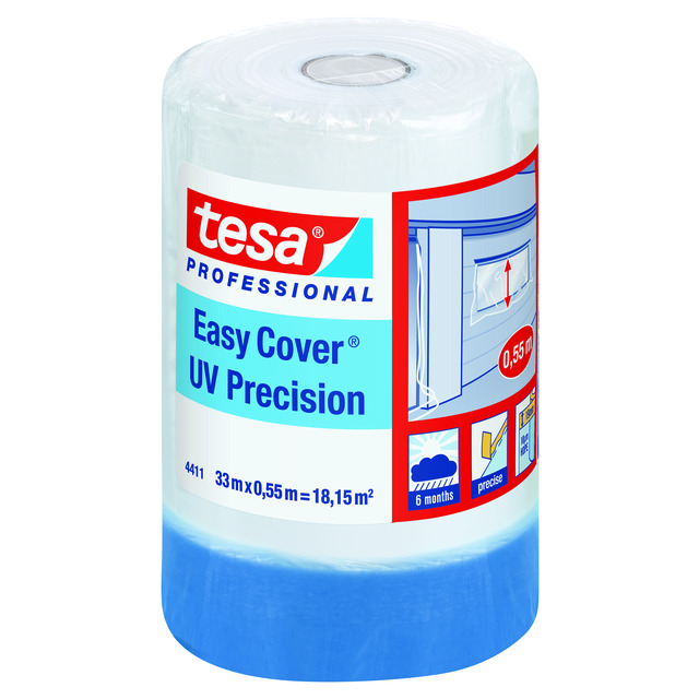 Produktbild föreställande artikeln MASKERINGSFOLIE EASY COVER UV PRECISION TESA 33MX1400MM från kategorin Maskeringstejp