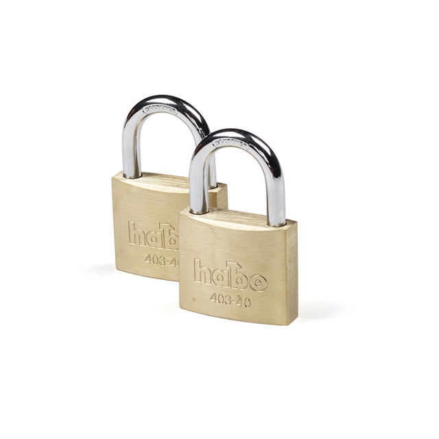 HÄNGLÅS HABO 403-40 TWIN MÄSSING SB | Beijerbygg Byggmaterial