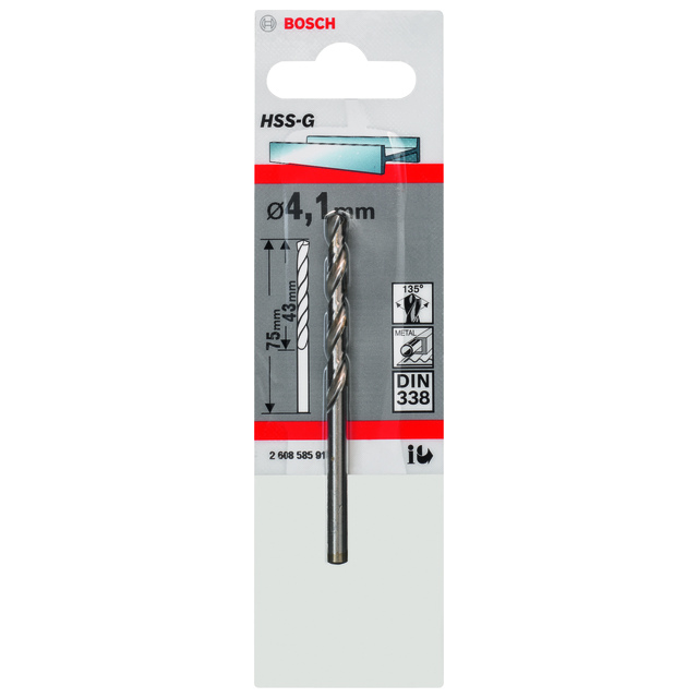 METALLBORR HSS-G S 4,1X75MM SLIPAT BORR SJÄLVCENTRERANDE