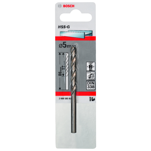 METALLBORR HSS-G S 5X86MM SLIPAT BORR SJÄLVCENTRERANDE