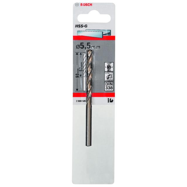 METALLBORR HSS-G S 5,5X93MM SLIPAT BORR SJÄLVCENTRERANDE