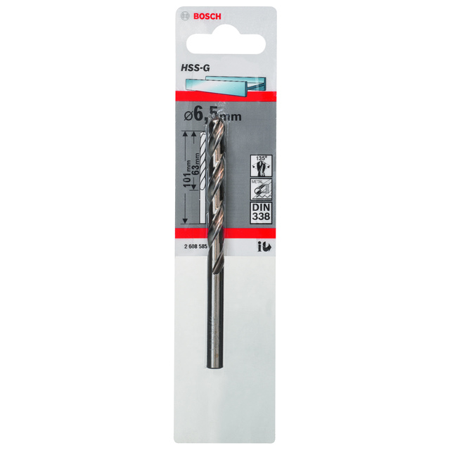 METALLBORR HSS-G S 6,5X101MM SLIPAT BORR SJÄLVCENTRERANDE