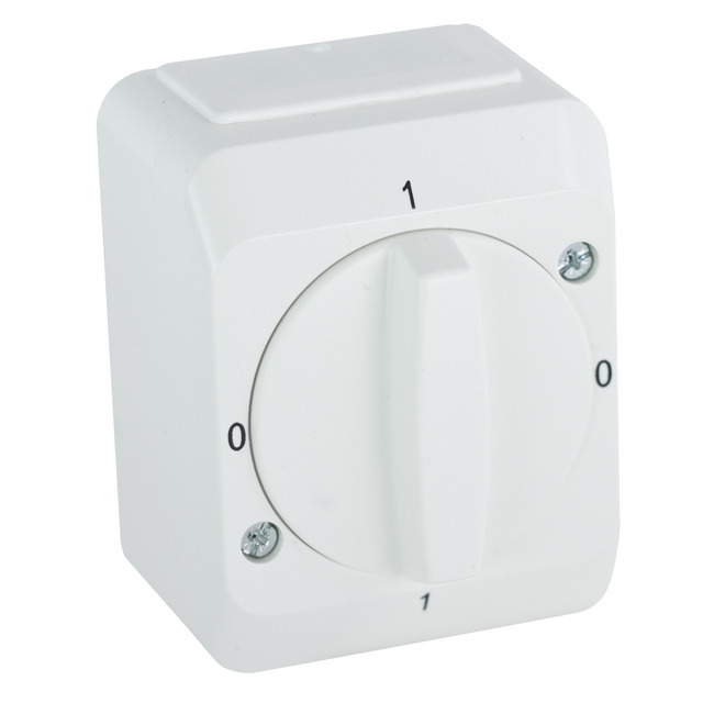 STRÖMBRYTARE AQUA STARK 2-POL KAPSLAD VRIDBAR VIT BLISTER