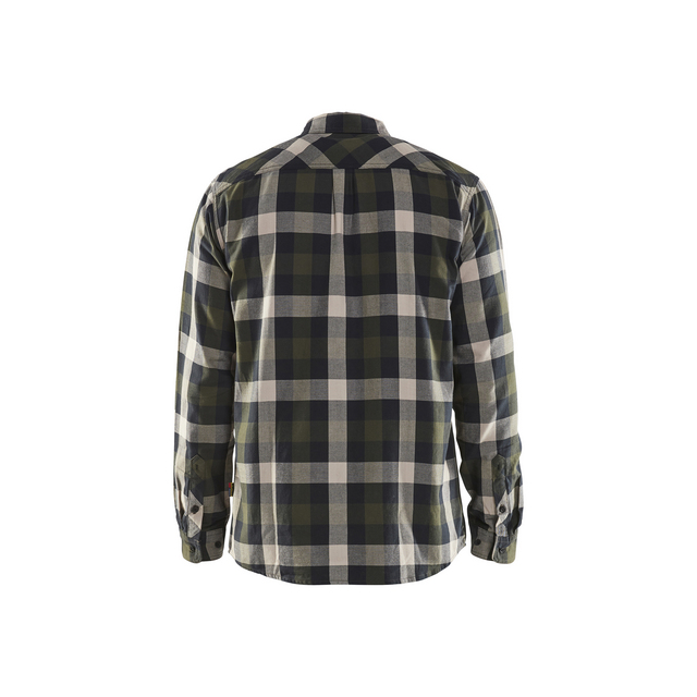 FLANELLSKJORTA 3299 1152 MÖRK OLIVGRÖN/SVART 4XL