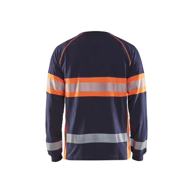 T-SHIRT 3510 1030 LÅNGÄRMAD VA MARINBLÅ/VARSELORANGE XXL | Beijerbygg Byggmaterial