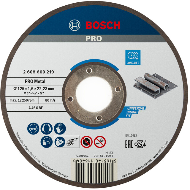 KAPSKIVA METALL 125X1,6MM TILL VINKELSLIP