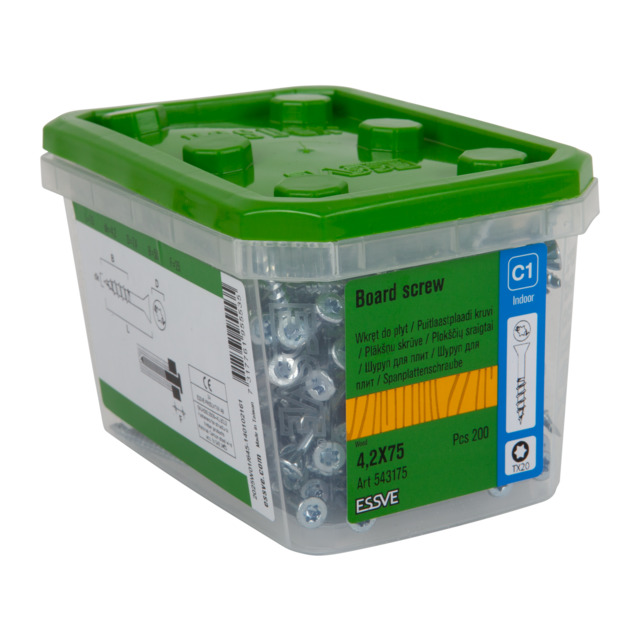 SPÅNSKIVESKRUV FZB TX20 4,2X75 200ST | Beijerbygg Byggmaterial