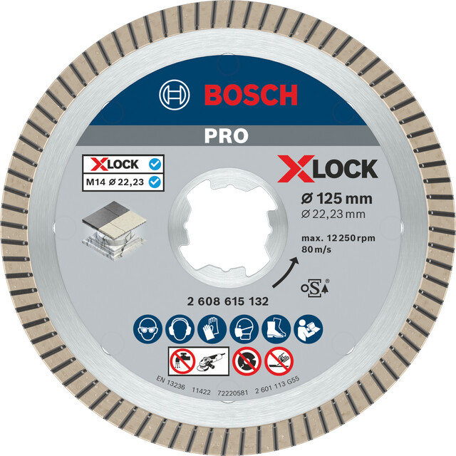 Produktbild föreställande artikeln DIAMANTSKIVA X-LOCK BEST CERAMIC-T 125MM från kategorin Diamantborrning, -kapning & -slipning