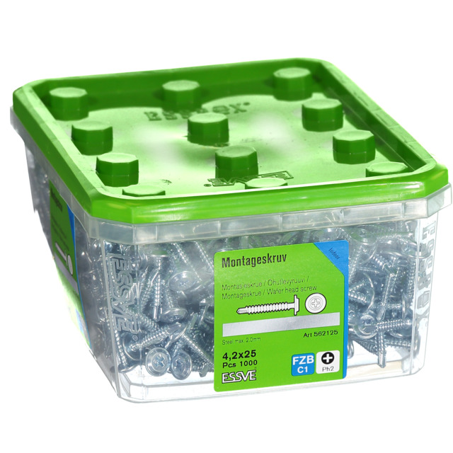 MONTAGESKRUV 4,2X25 BORRSP 1000ST   FZB STÅL     406508