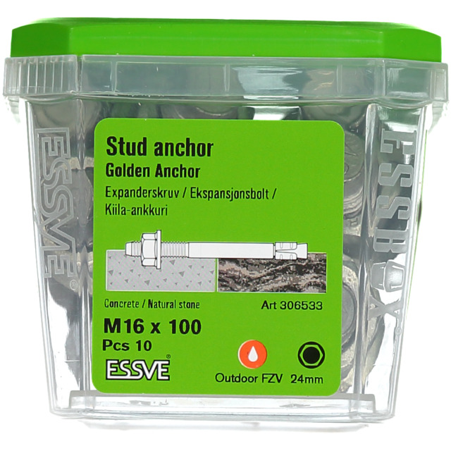 EXPANDER M16X100 VFZ 10/PKT GOLDEN ANCH(1) 100601