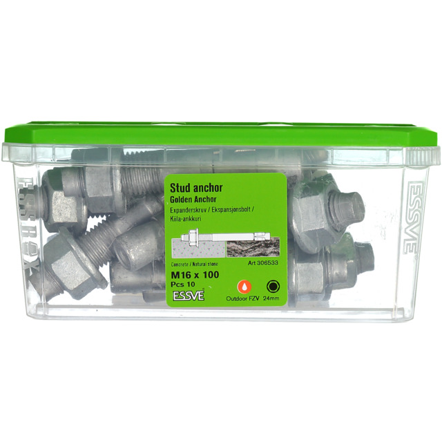 EXPANDER M16X100 VFZ 10/PKT GOLDEN ANCH(1) 100601