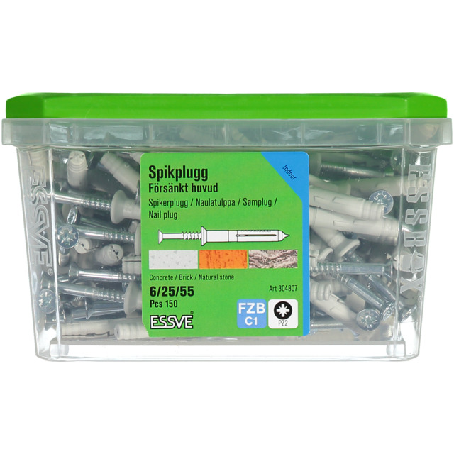 SPIKPLUGG 6X55 FH FZB 150ST | Beijerbygg Byggmaterial