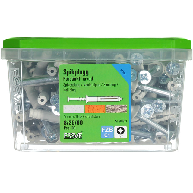 SPIKPLUGG 8X60 FH FZB 100ST | Beijerbygg Byggmaterial