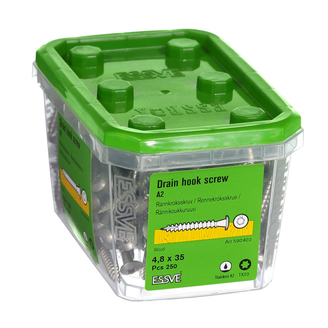 RÄNNKROKSSKRUV A2 4,8X35MM 250ST TX20