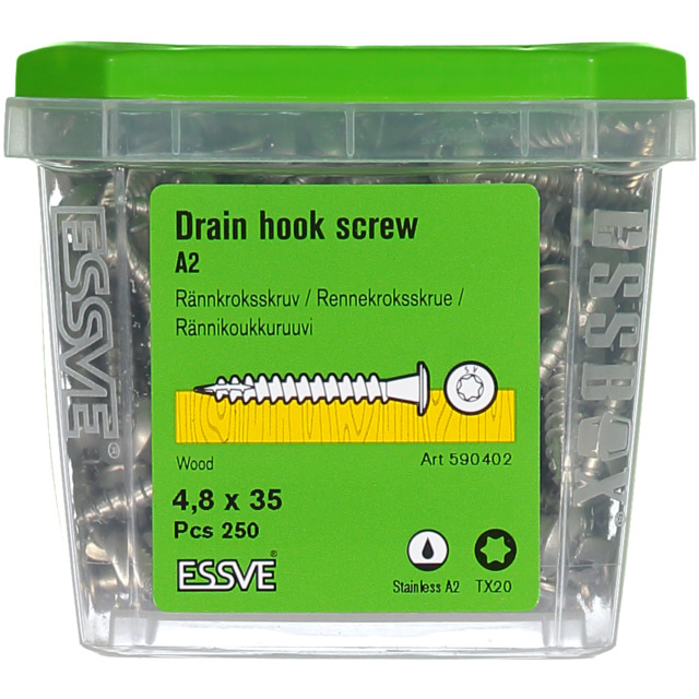 RÄNNKROKSSKRUV A2 4,8X35MM 250ST TX20