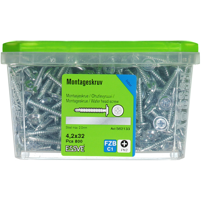 MONTAGESKRUV 4,2X32 BORRSPETS 800ST PH2 STÅL FZ 406508