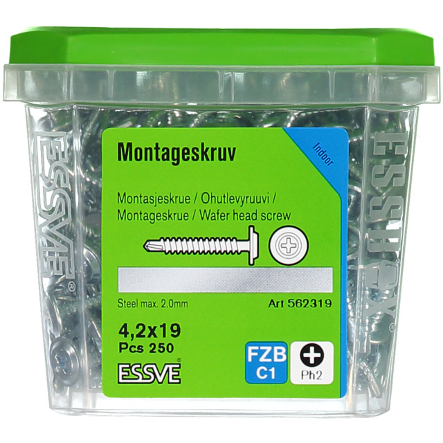 MONTAGESKRUV 4,2X19 STÅL 250ST FZ BORRSP   (6) 406508