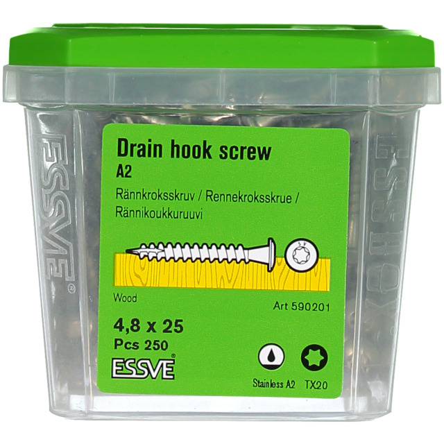 RÄNNKROKSSKRUV A2 4,8X25MM 250ST