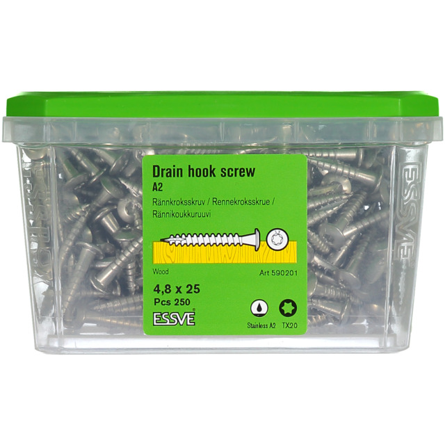 RÄNNKROKSSKRUV A2 4,8X25MM 250ST