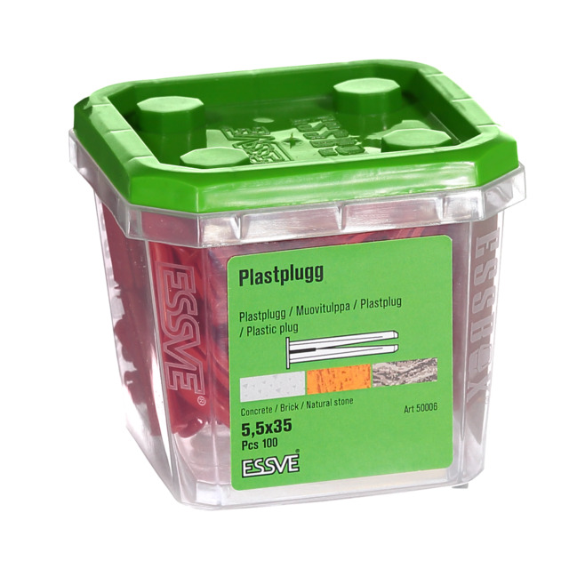 PLASTPLUGG RÖD 5.5X35 100P