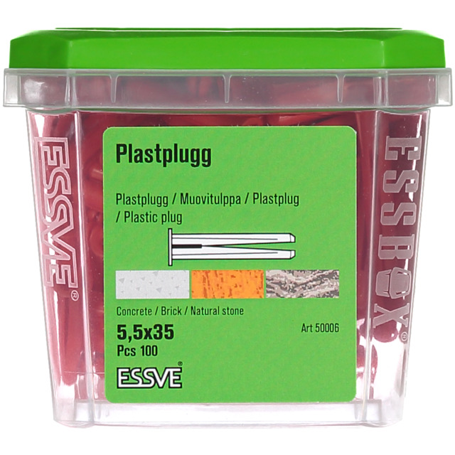 PLASTPLUGG RÖD 5.5X35 100P
