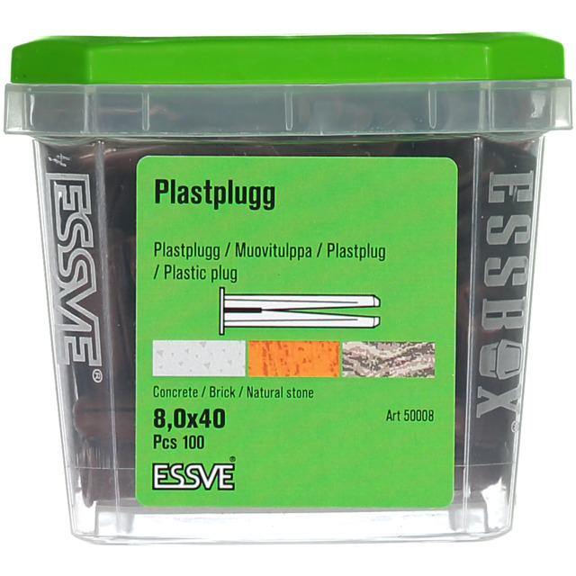PLASTPLUGG BRUN 8X40 100P