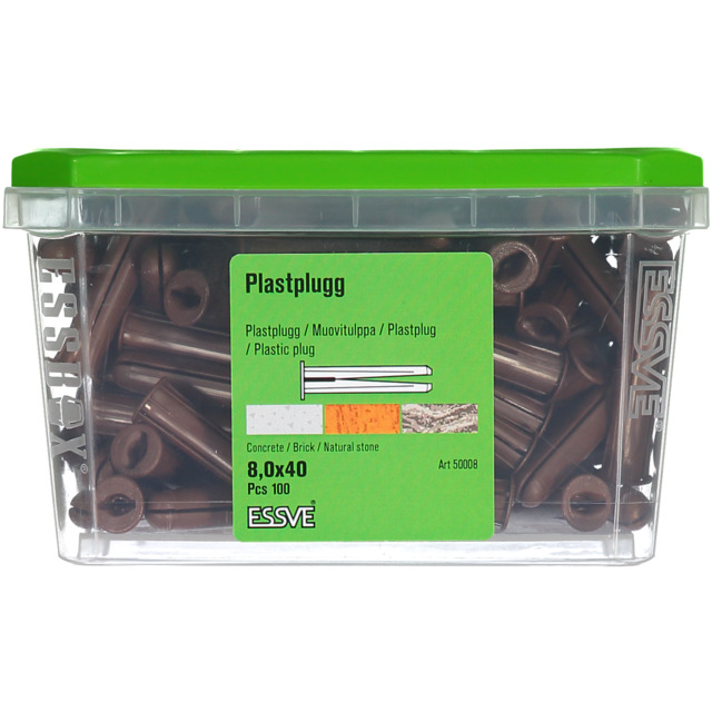 PLASTPLUGG BRUN 8X40 100P