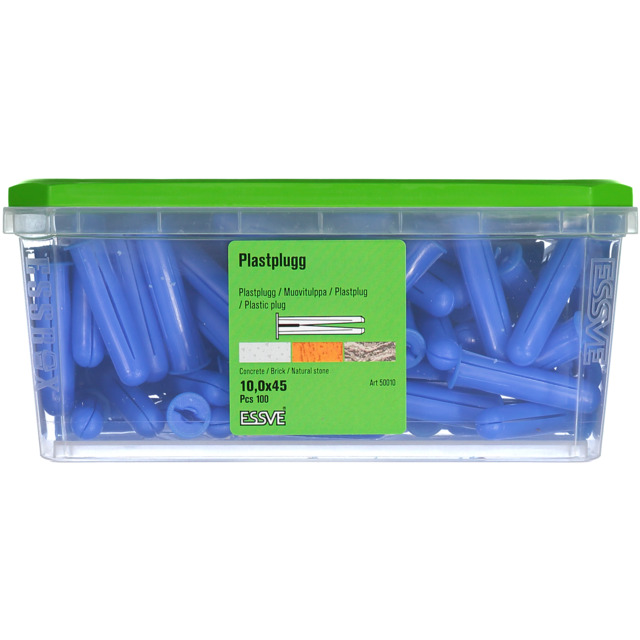 PLASTPLUGG BLÅ 10X50 100P