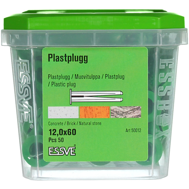PLASTPLUGG GRÖN 12X60 50P