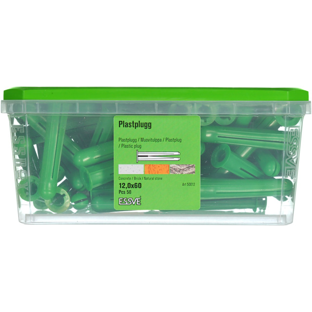 PLASTPLUGG GRÖN 12X60 50P