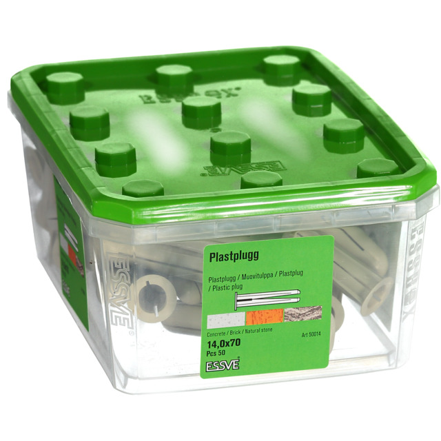 PLASTPLUGG GRÅ 14X70 50P