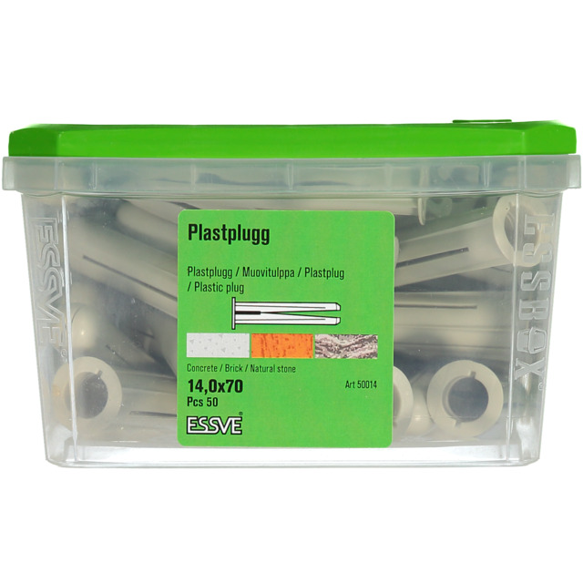 PLASTPLUGG GRÅ 14X70 50P