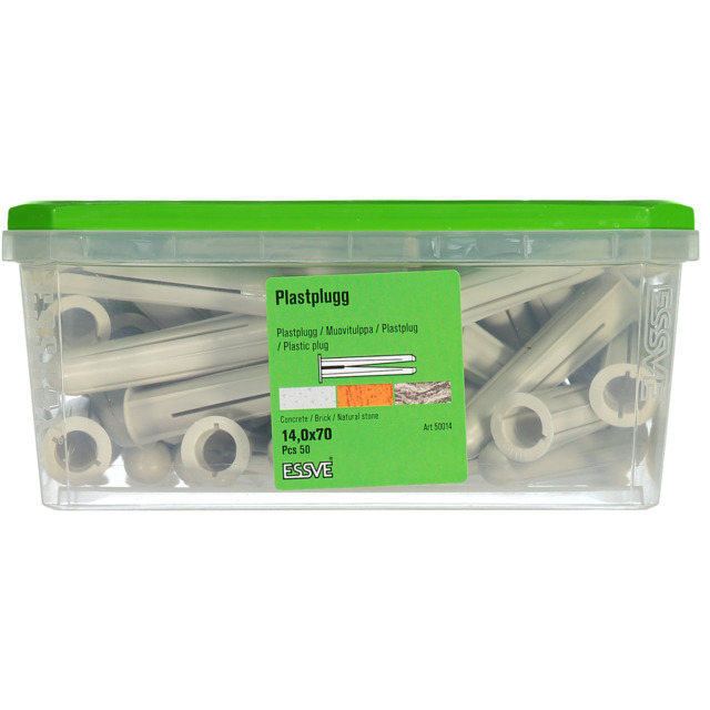 PLASTPLUGG GRÅ 14X70 50P