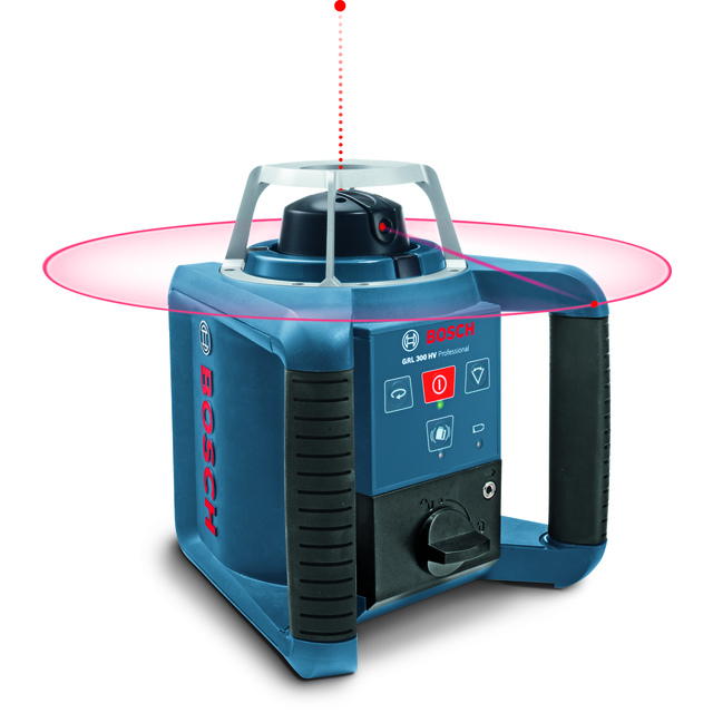 Bosch GL 300 HV Professional laser med rotationsfunktion och kontrollpanel.