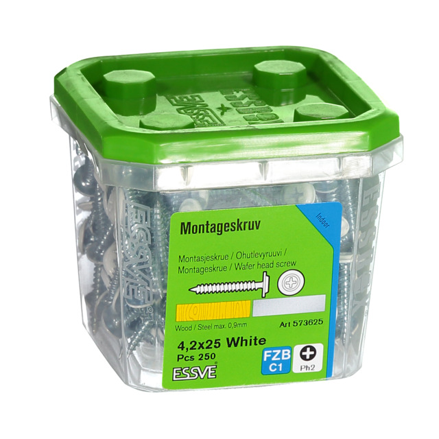 MONTAGESKRUV SH 4,2X25 VIT 250ST FZB         (6) 406511