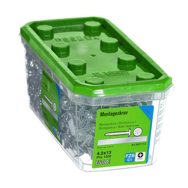 MONTAGESKRUV 4,2X13 BORRSPETS 1000ST PH2 STÅL FZ 406511