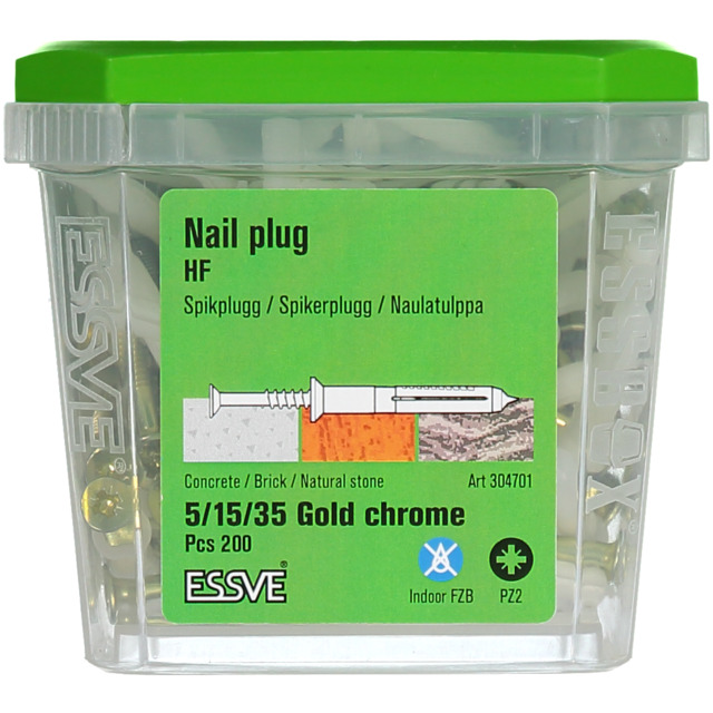 SPIKPLUGG 5/15/35 GULKROM M 200ST                 101102 | Beijerbygg Byggmaterial