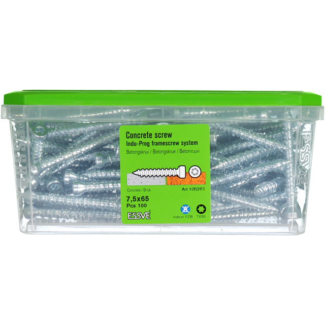 BETONGSKRUV 7,5X65 INDU-PROG 100ST KARMSKRUV   (1) 100502
