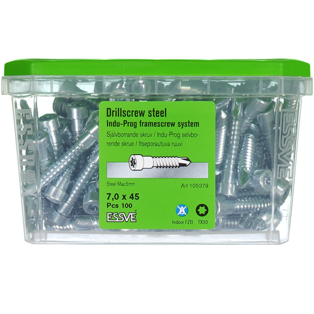 BORRSKRUV 7X45 INDU-PROG 100ST M BORRSPETS KARMSKRUV