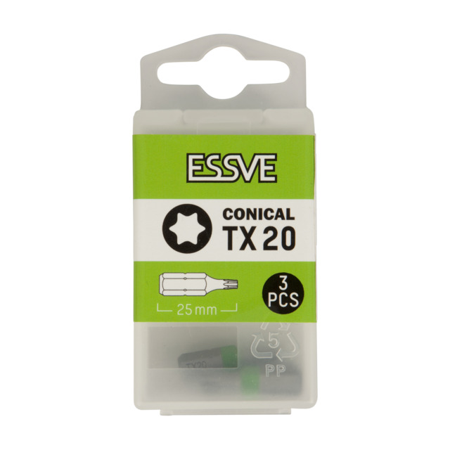 BITS KONISK TX20 25MM 3ST 9980202 | Beijerbygg Byggmaterial