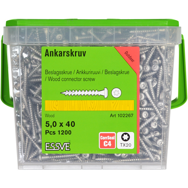 ANKARSKRUV CORRSEAL 5,0X40 1200ST/HINK TX20 FIBERCUT