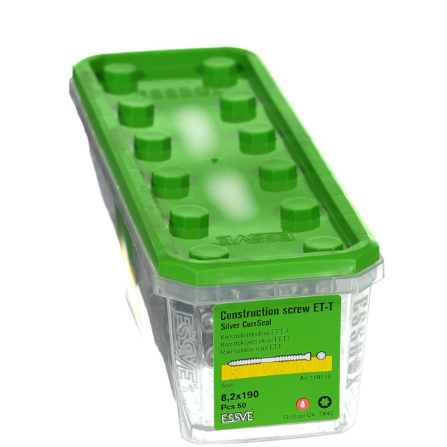 TRÄSKRUV ET-T 8,2X190 50ST CUTTER CS KONSTRUKTION