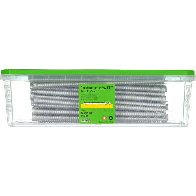 TRÄSKRUV ET-T 8,2X190 50ST CUTTER CS KONSTRUKTION