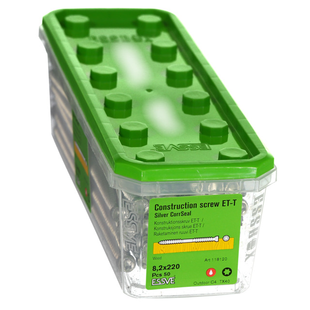 TRÄSKRUV ET-T 8,2X220 50ST CUTTER CS KONSTRUKTION